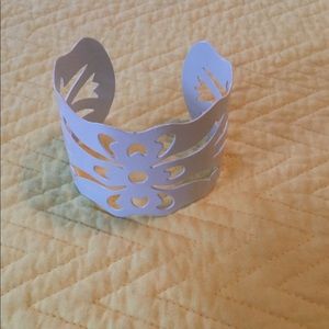 White Metal Cuff Bracelet